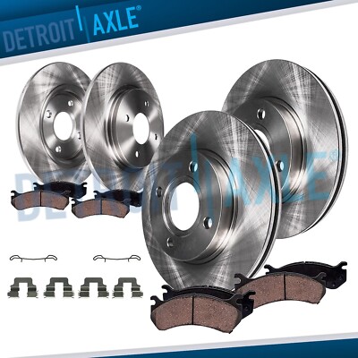 8pc Front Rear Brake Rotors and Ceramic Brake Pads Kit for 2012 - 2017 Fiat 500