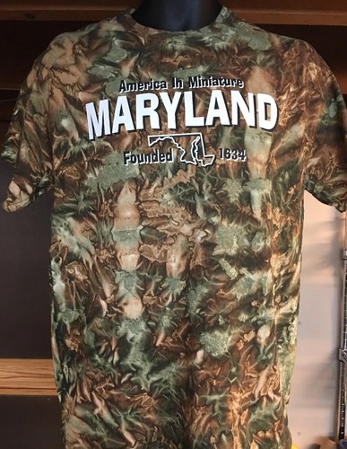 Gildan Maryland Camo Men's T-Shirt NEW 