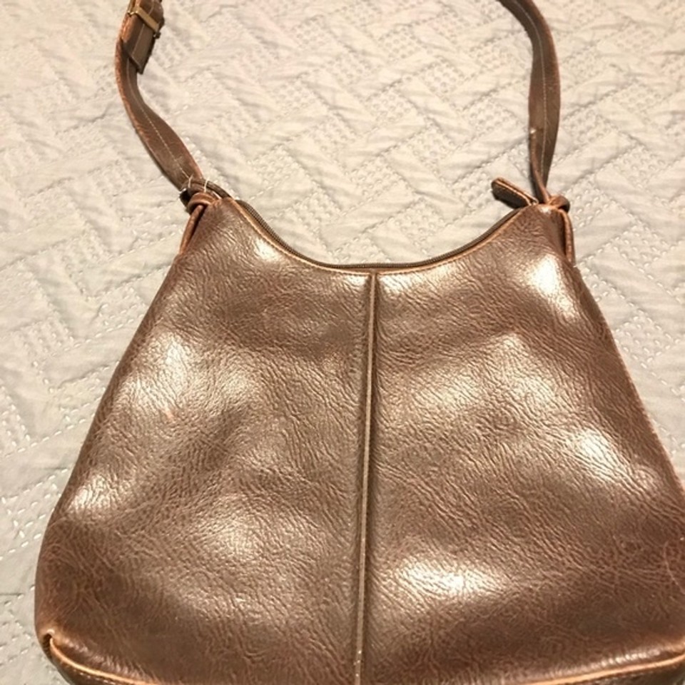 Liz Claiborne Crazy Horse Leather Saddle Bag Purse Dark Brown Crossbody