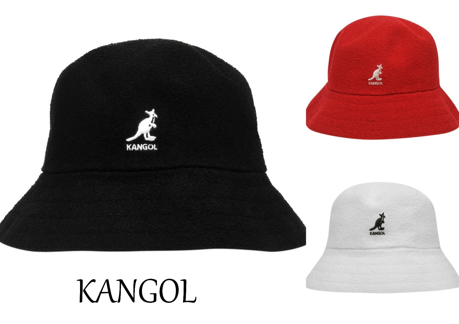 new Kangol Boucle Casual Bucket Hat -BNWT cap BLACK WHITE - RRP £79