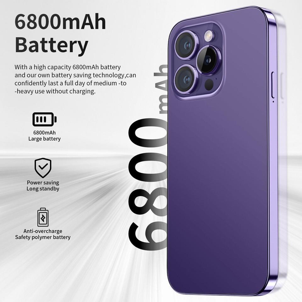 I15 ProMax Large Screen 16GB 1TB Factory Unlocked Android Smartphone