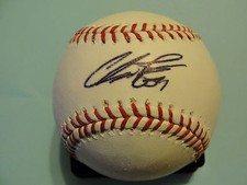 Chris Perez Autographed Rawlings Official MLB OML Baseball Indians Dodgers