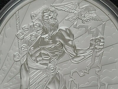 ZEUS - GODS OF OLYMPUS - 2020 TUVALU 1 OZ SILVER COIN IN CAPSULE 13,500 MINTED