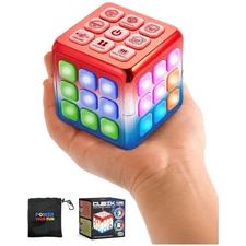Interactive Cubik Flashing Cube - 5 Brain Games | Handheld & Travel-Friendly Toy