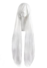 40" 100cm White Long Straight Cosplay Costume Wig Fashion Party Wig