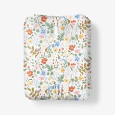 Rifle Paper Co.Fields Classic Cool Cotton Percale Fitted Bed Sheet - White Multi