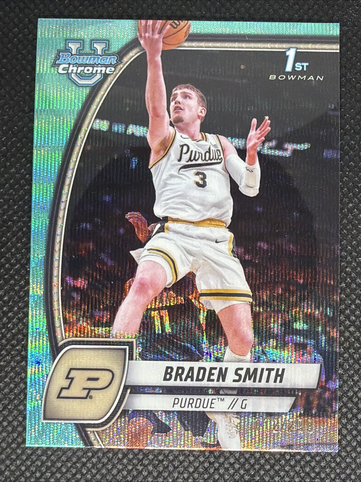 2024-25 Bowman Chrome U Braden Smith Aqua Wave Refractor RC /299 Purdue 0914A