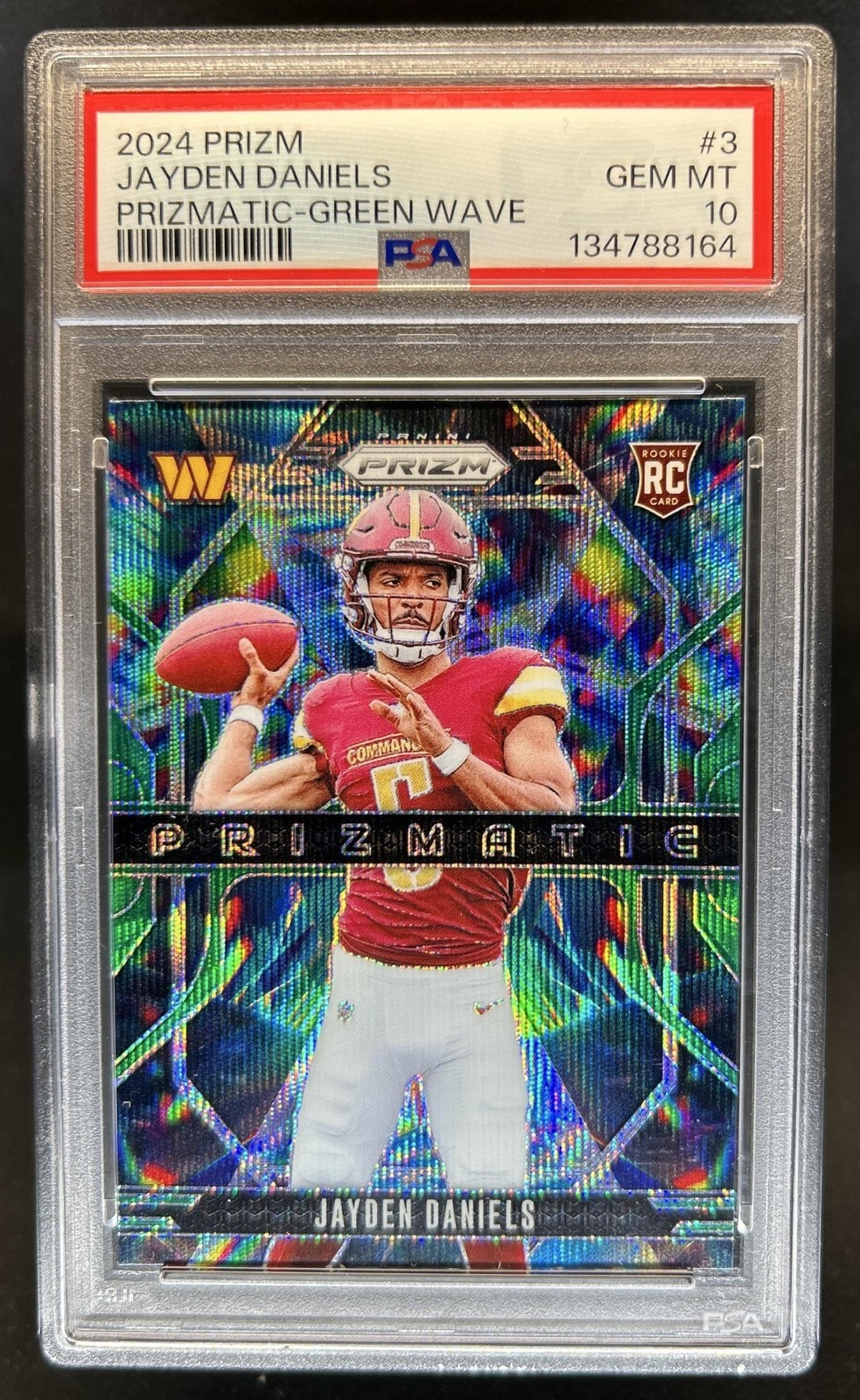 Jayden Daniels Panini Prizm Prizmatic #3 Green Wave