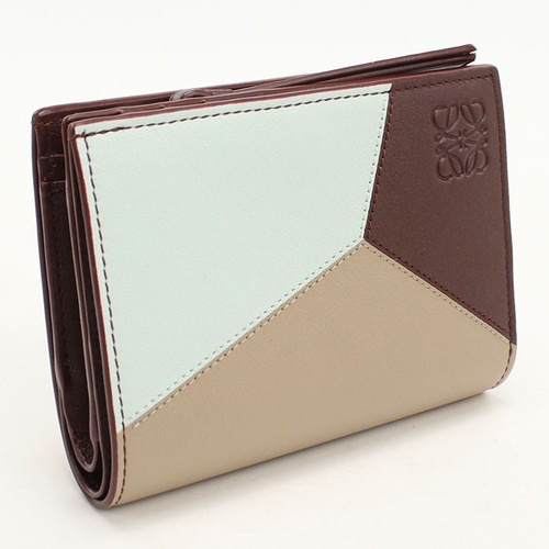 Used LOEWE Loewe Bi fold Wallet Compact Wallet Puzzle Ladies Multicolor