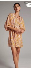 NWT Anthropologie size S Agathe lace mini dress pullover tassels lined