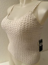 NWT Ralph Lauren Crochet Camisole Tank Top Silk Cotton Blend Pearl Ivory Cream