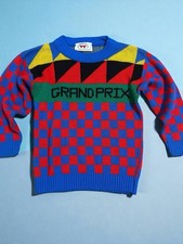 Vintage 80s 90 s Colorblock Grand Prix Sweater Mickeys Clan Sz 6