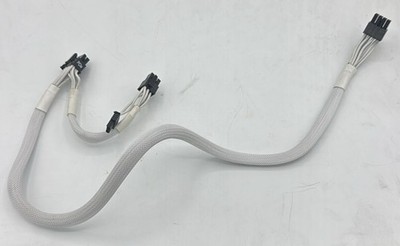 8pin To Dual 6+2 Pin Braided PCIE Cable White (/RT6-24333-DUAL-6-2-8PIN-NOB)