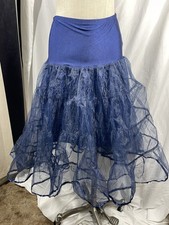 Grace Karin Tiered Blue Petticoat Tulle Skirt Size Large Tutu Retro Cosplay