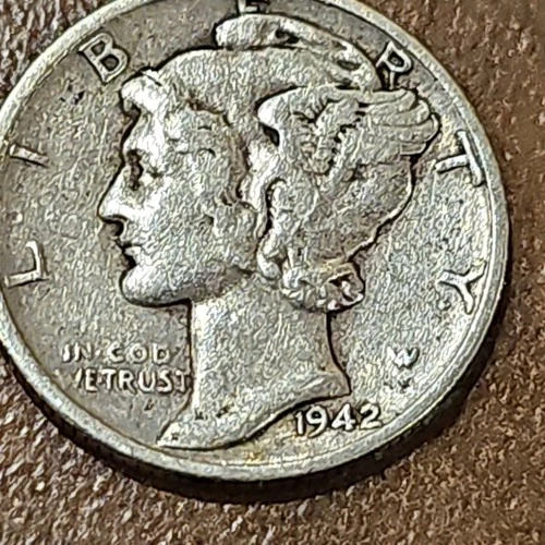 1942 US Mercury Dime Silver Circulated Coin Business Strike Uncertified