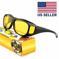 Night Driving Glasses HD Anti Glare Vision Polarized Yellow Lens Tinted Unisexs