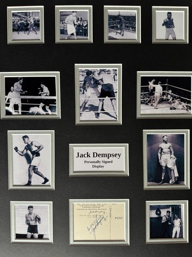 Boxing Jack Dempsey signiert gerahmt 20” x 16” doppelt montiert Boxen Display - Bild 3 von 6