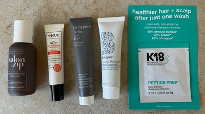 LOT OF 5 HIGH-END SCALP DETOX SHAMPOO MINI K18 dpHUE BRIOGEO MOOL LIVING PROOF