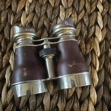Antique Chevalier Opera Glasses Binoculars Leather Paris READ