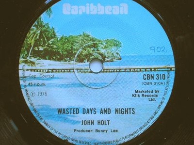John Holt Wasted Days And Nights 7'' Caribbean CBN310 EX 1976 there is handwri...