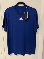 NWT Adidas Men's Medium Creator Short Sleeve T Shirt Crew Royal Blue White Tee