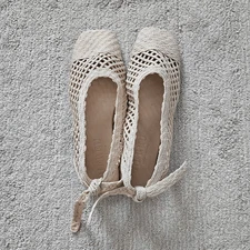 Hereu Loisa Woven Leather Slingback Sandal Size 38 in Cream