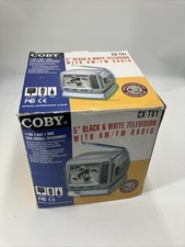 Coby CX-TV1 5" Black White TV, AM/FM, Radio new in open box Ships Fast