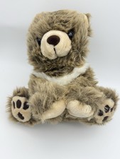 Vintage America Wego Gray Sitting Teddy Bear Plush Stuffed Animal Toy 1O Korea