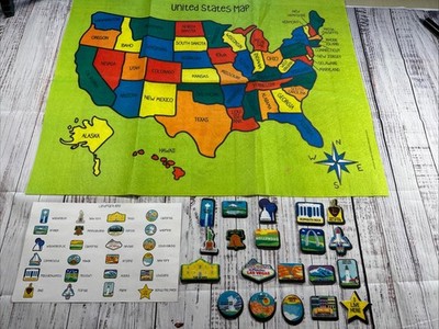 Felt Map United States Education Homeschool Visual Geography 31 x24  Learning