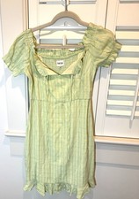 Peach Love California Dress Womens Medium Green Side Zip Baby Doll