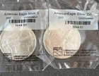 2 LOT 2007 American Silver Eagle Uncirculated Bullion $1 Coin