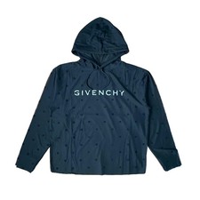 Givenchy Black 4G Logo Tulle Double Layer Hoodie | Size L FW23 $1350