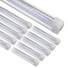 8FT LED Shop Light Fixture, White 10 Pack T8 Integrated Tube Lights, 72W 9500...