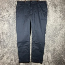 Flint And Tinder Pants Mens 42x32 Chino Casual Slim Fit Dark Navy Blue Cotton