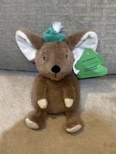 NEW, GIGGLESCAPE 7" BROWN CHRISTMAS MOUSE PLUSH