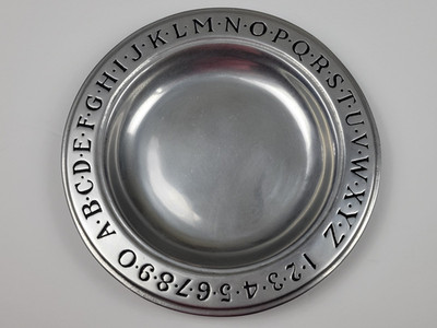 VTG Vintage RWP Wilton Pewter ABC 123 Plate 9''