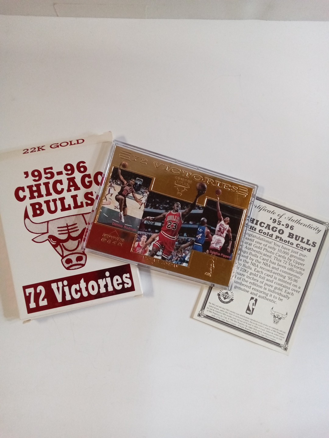1996 Upper Deck 72 Victories Gold Foil Jordan Rodman Pippen 22k Gold Card
