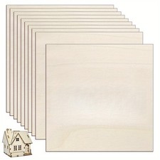 1set Unfinished Wooden Square Slices for Painting Arts Pyrography Home