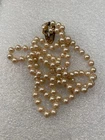 Vintage LES BERNARD Necklace Knotted  Faux Pearl Necklace 30" Costume Jewelry