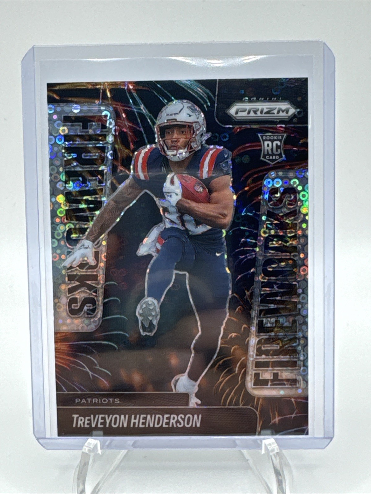 2025 Prizm Football - Treveyon Henderson Fireworks No Huddle Silver RC