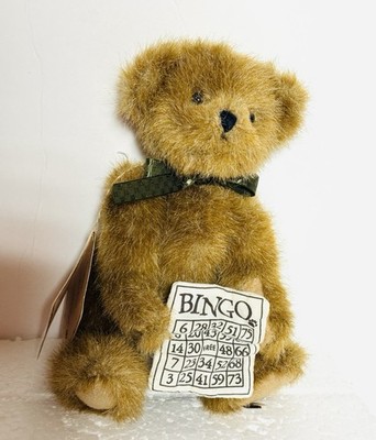 Boyds Bears Plush Bingo wins Alot Teddy With Tags Green Ribbon 8 
