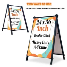Heavy-Duty A-Frame Folding Sign Holder 24 x 36" Double-Sided Display（frame only）