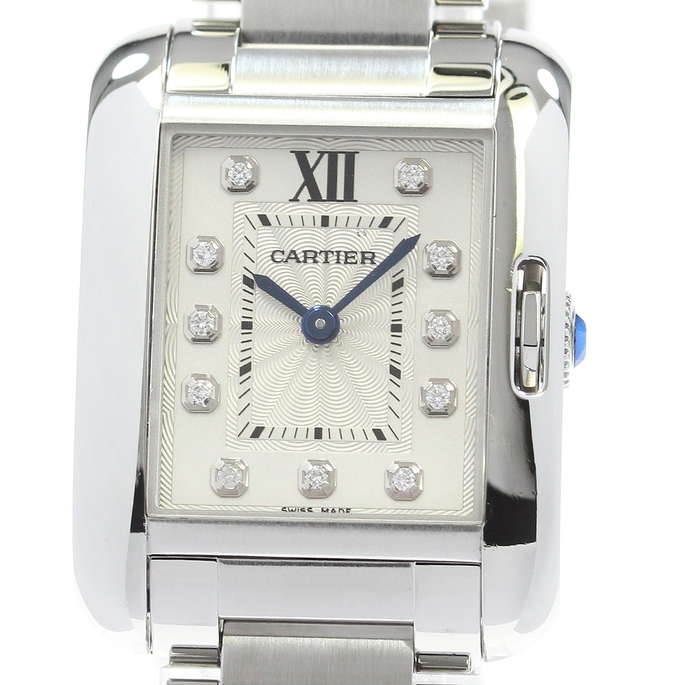 CARTIER Tank Anglaise W4TA0003 11P diamond Quartz Ladies