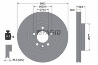 2X Bremsscheibe Pagid 56077NHC FüR VW Amarok 2HA 2HB S1B S6B S7A S7B AGD Bitdi
