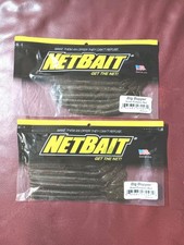 2 Packs Netbait Big Bopper Swim Worm 5&3/4" Green Pumpkin Red 