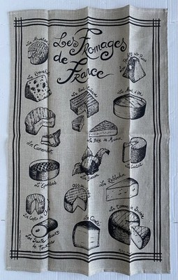 TORCHONS & BOUCHONS Paris Linen Kitchen Tea Towel Les Fromages De France