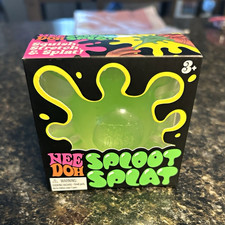 Nee Doh Sploot Splat Tactile Squeeze Toy, Green, Nee Doh Character Family, 4-7