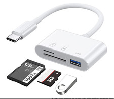 USB C 3 in 1 Hub Converter Type-C Adapter SD Card Reader For MacBook Pro Laptop