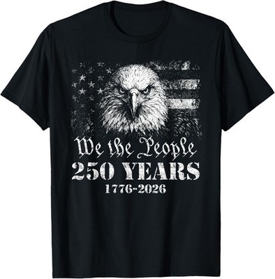 USA 250 Years 1776-2026 We The People Vintage Eagle US Flag T-Shirt