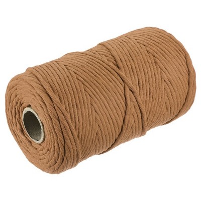 Cotton Rope Twisted Single Strand Cord, Caramel 200M/219 Yard 4mm Dia